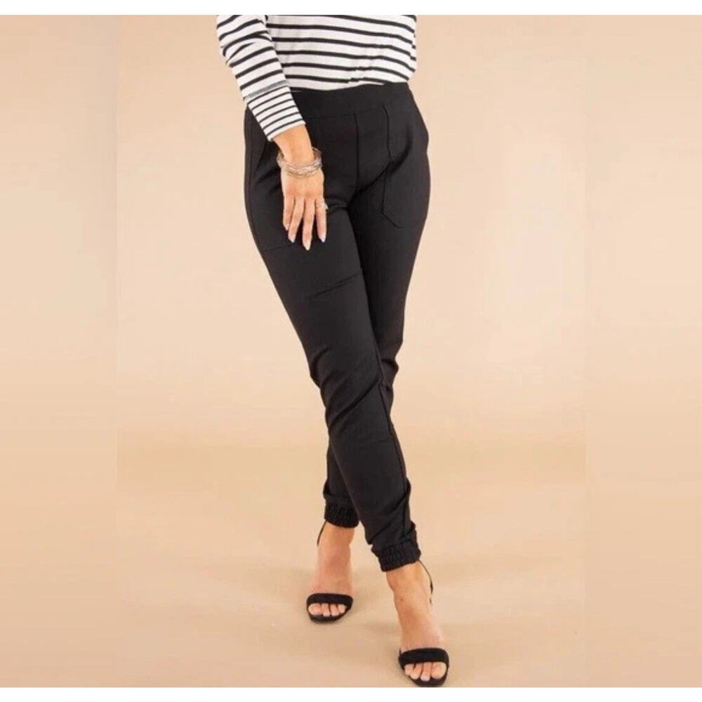 Spanx The Perfect Pant Ankle Jogger Pants Black Size Large Pull On Tapered‎